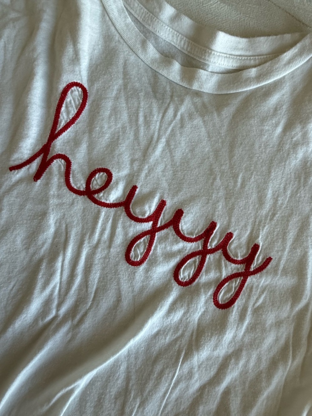 Embroidered White Tee